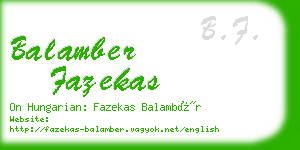 balamber fazekas business card